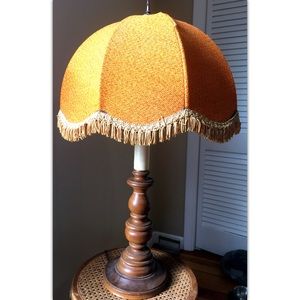 Vintage✨ Burnt Orange Tassel Lamp